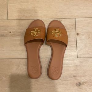 Tory Burch Camel Slip Ons